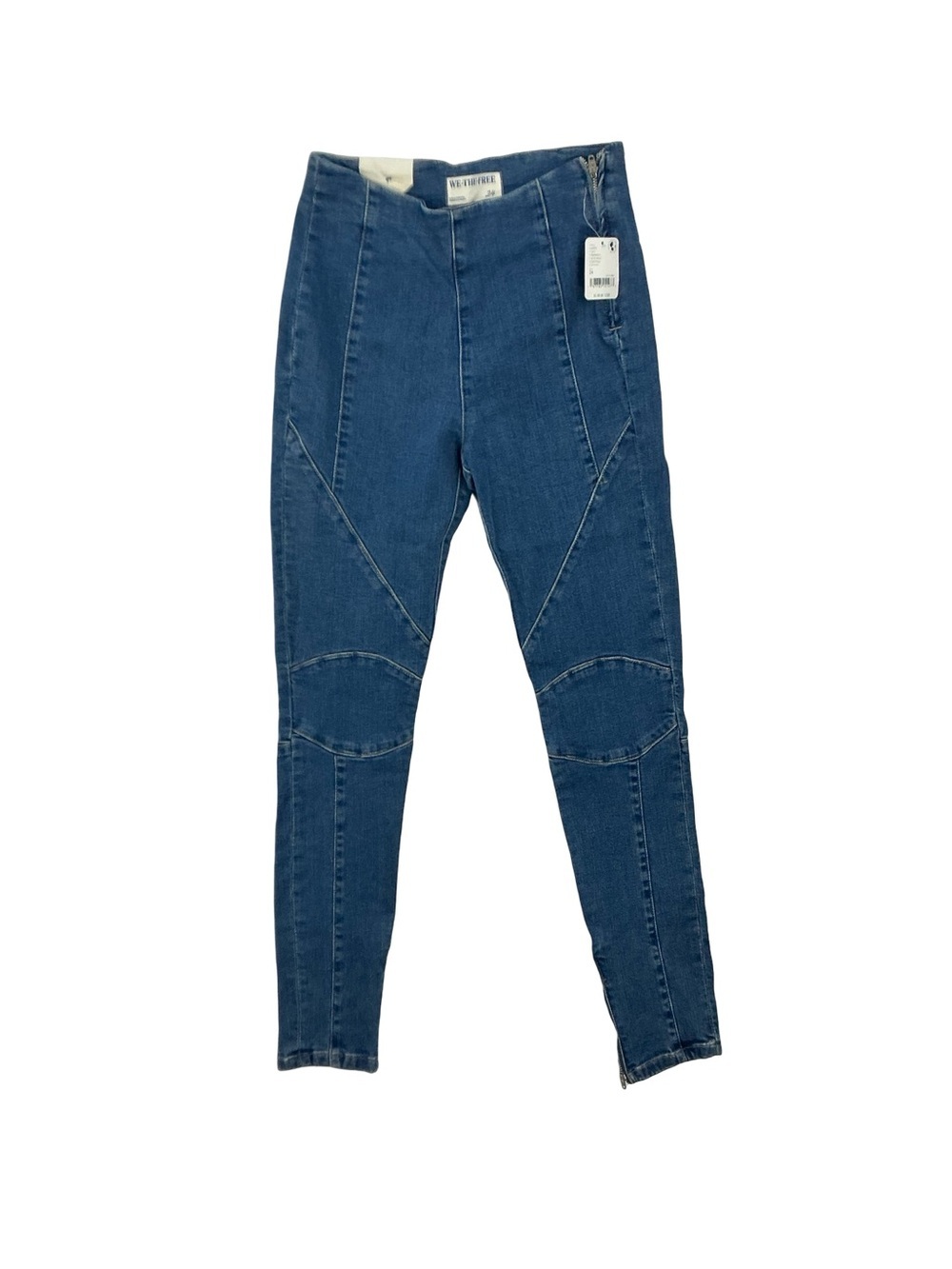 We The Free Bella Moto Mid Rise Skinny Jeans Blue Size 24